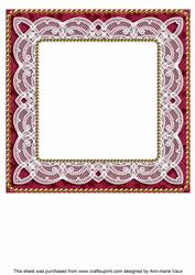 Hot Pink Holly Lace 8in Square Insert Panel Sheet