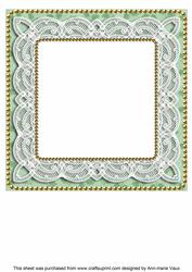 Mid Green Holly Lace 8in Square Insert Panel Sheet