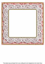 Pink Holly Lace 8in Square Insert Panel Sheet