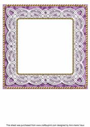 Purple Holly Lace 8in Square Insert Panel Sheet