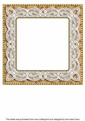 Vintage Tea Holly Lace 8in Square Insert Panel Sheet