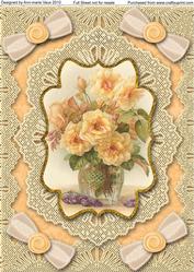 Peach Roses A4 Lace Bracket Picture Sheet