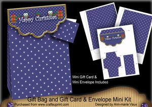 Blue Owls Gift Bag Mini Kit with Gift Card & Envelope
