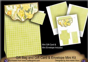 Daffodils Gift Bag Mini Kit with Gift Card & Envelope