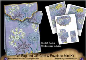 Blue Wildflowers Gift Bag Mini Kit & Gift Card & Envelope