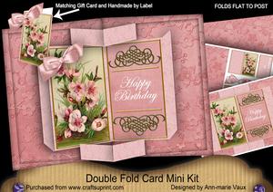 Cherry Blossom Happy Birthday Double Fold 3D Card Minikit