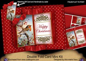 Red Robin Happy Christmas Double Fold 3D Card Minikit
