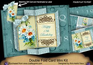 Daisy 18th Birthday Double Fold 3D Card Mini Kit