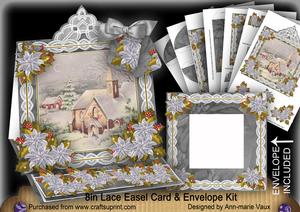 Christmas Day Lace Top Easel Card & Envelope Kit