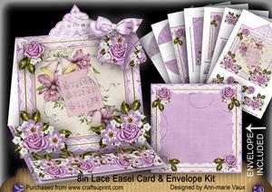 Wedding March Lace Top Easel Card & Envelope Kit