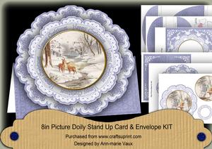 Snowdeer Happy Christmas 3dpicture Doily Card & Envelope Kit