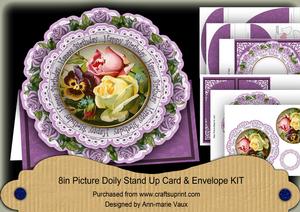 Floral Happy Birthday 3D Picture Doily Card & Envelope Kit