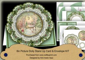 Garden Seasonsgreetings 3D Picture Doily Card & Envelope Kit