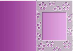 Purple A5 Lace Daisy Sq Frame Blank Card