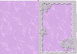 Lilac Lace Butterfly Scallop Blank Card