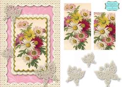 Crazy Daisy A5 Lace Butterfly Scallop Card Front