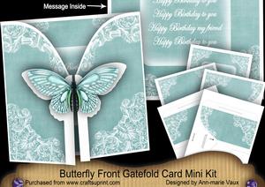 Dteal Butterfly Birthday Friend 3D Gatefold Butterfly Mkit