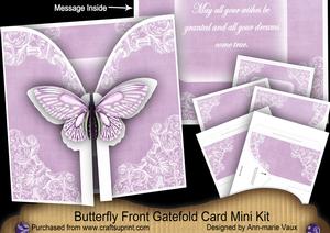 Lilac Butterfly All Wishes 3D Gatefold Butterfly Mkit
