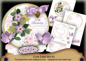 Lilac Fmk 70th Birthday Circle Easel Card Mini Kit