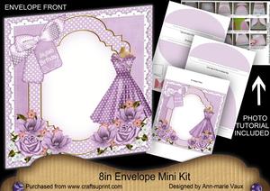 Lilac Dress Stylish Birthday 8in Envelope Mini Kit
