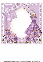 Lilac Dress Stylish Birthday 8in Insert Panel