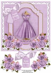 Lilac Dress Stylish Birthday 8in Step by Step