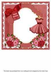 Red Dotty Dress Happy Birthday 8in Insert Panel