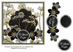 Black Forget Me Knot Special Couple 7in Time Topper