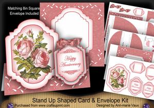 Pink Roses2 Happy Anniversary Fancy Stand Up Kit