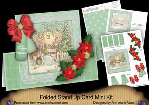 Winter Garden Festive Wishes Folded Stand-up Card Mini Kit
