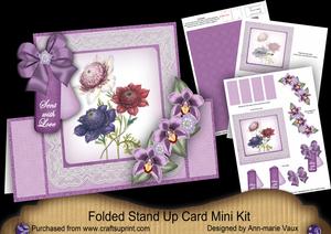 Floral Trio Sent with Love Folded Stand-up Card Mini Kit