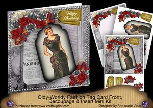 Black Red Dress Happy Birthday Oldie Worldy Fashion Mini Kit