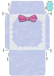 Pink Dog Rose Square Lace Envelope