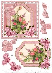 Rose Bouquet Sent with Love 6in Floral Step by Step