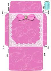Pink Orchids Square Lace Envelope