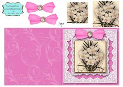 Pink Orchids Square Lace Card