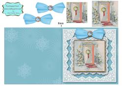 Christmas Door Square Lace Card