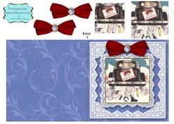 Wedding Car Square Lace Card