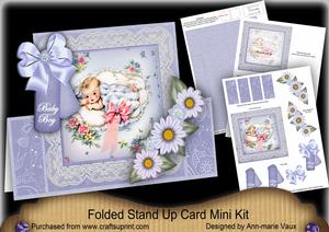 Baby Boy Blue Folded Stand-up Card Mini Kit
