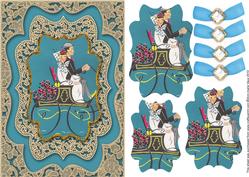 Vintage Loving Couple Lace Card Front Step by Step