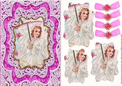 Blushing Bride Lace Card Front Step by Step