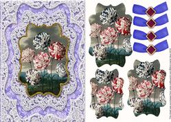 Colourful Carnations Lace Card Front Step by Step