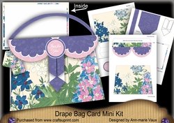Blue Flowers Just for You Drape Bag Card Mini Kit