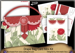 Red Dahlias Just for You Drape Bag Card Mini Kit