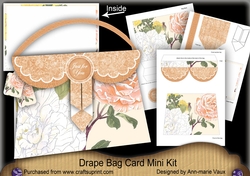 Peach Roses Just for You Drape Bag Card Mini Kit