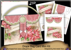 Poinsettias Just for You Drape Bag Card Mini Kit