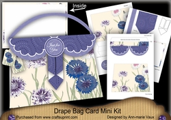 Cornflowers Just for You Drape Bag Card Mini Kit