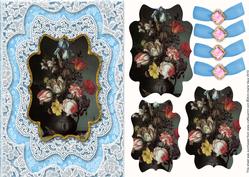 Tulip Bouquet Lace Card Front Step by Step