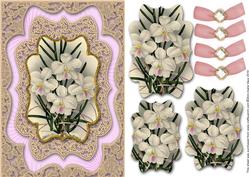 White Orchids A5 Lace Card Front Step by Step