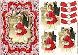 New Christmas Coat A5 Lace Card Front Step by Step